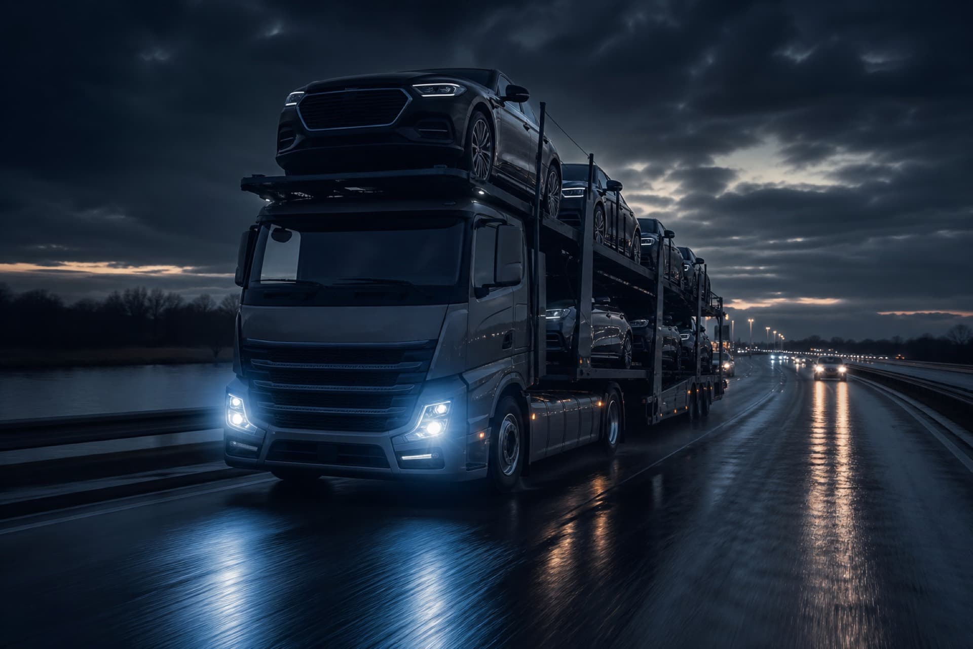 Autotransporter van Zorlu Auto Transport onderweg op de snelweg